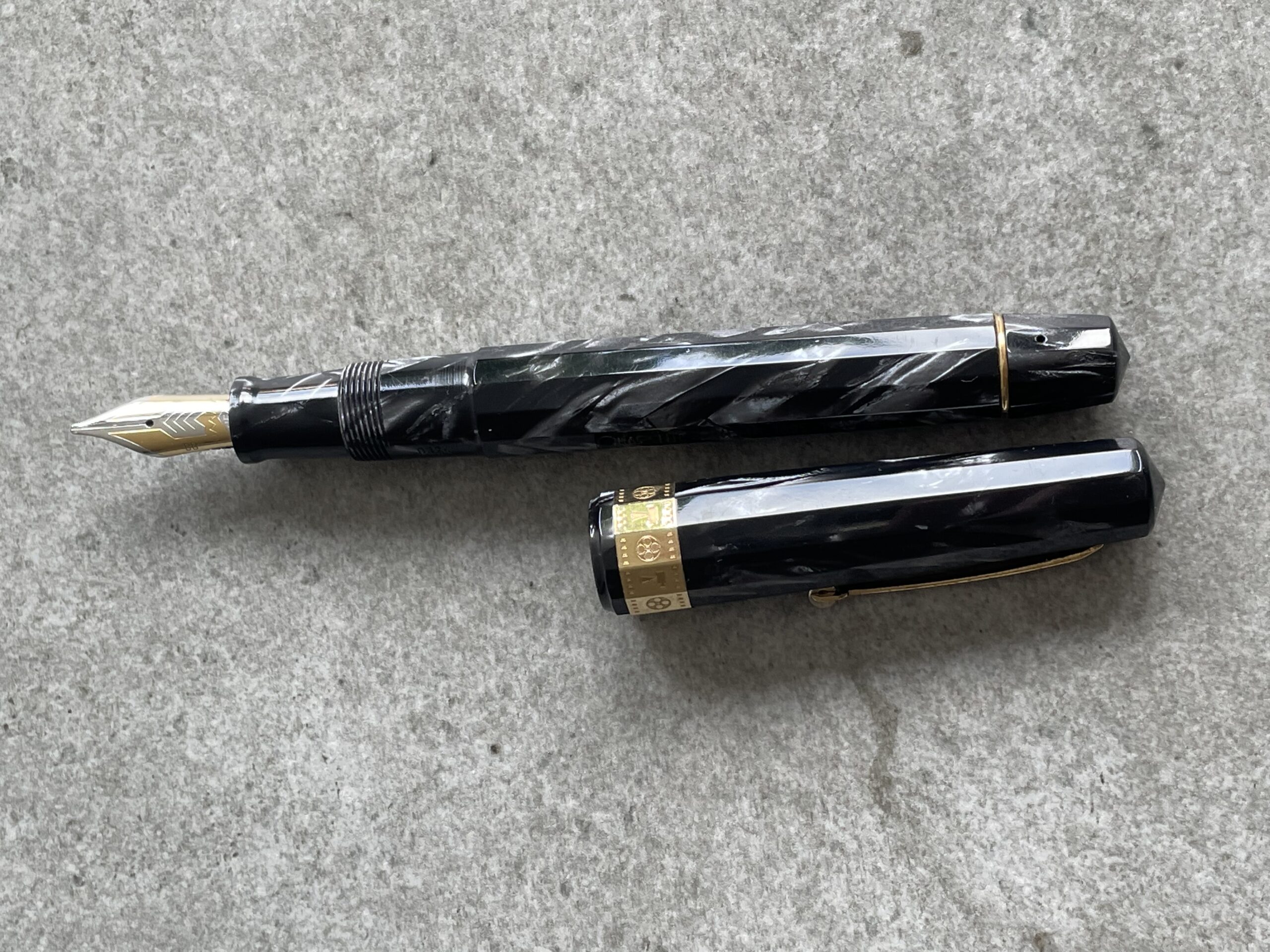 Omas Paragon Cinema Grey celluloid fountain pen