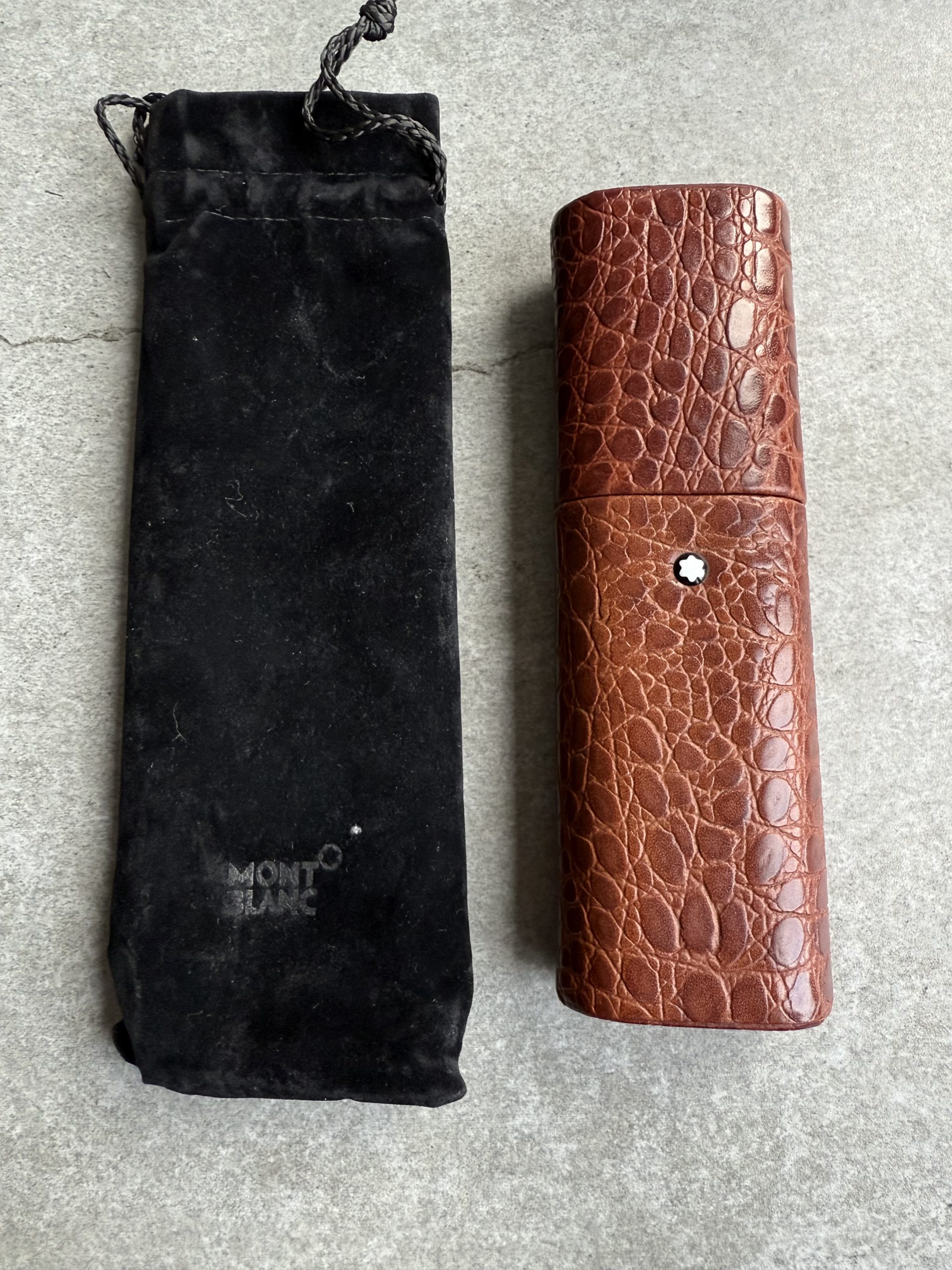 Montblanc Leather Crocodile Bordeaux Florence Pen Pouch Size 3 Pen (30113)