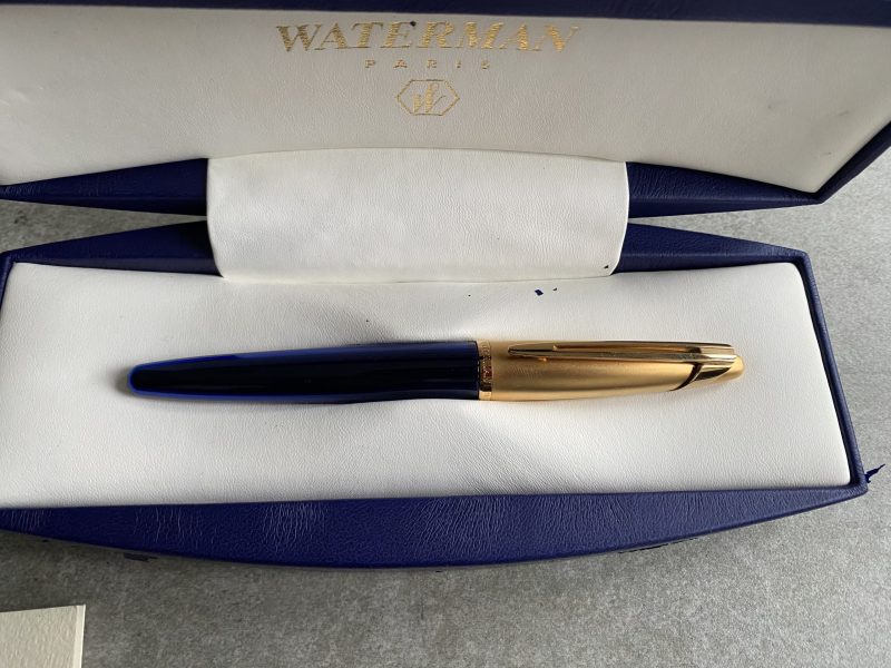 Waterman Edson BLue Gold Fountain Pen 18k F nib