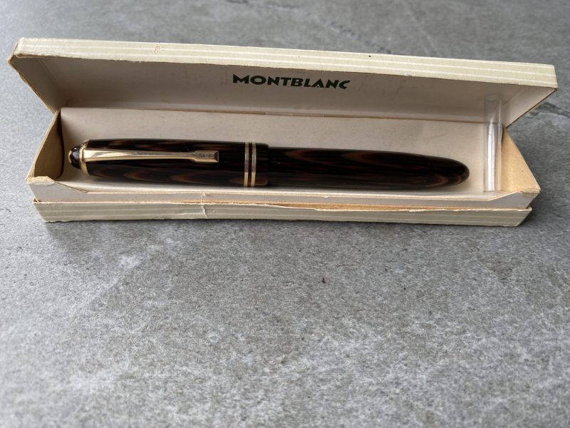 Vintage Rare Montblanc 246 Tiger Eye Brown Striated Celluloid Fountain Pen 50’s